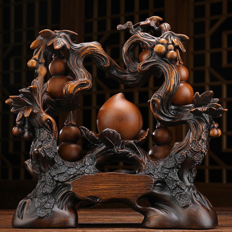 美帮汇寿桃摆件葫芦工艺品送长辈爷爷奶奶祝寿贺寿礼品老人退休高清大图