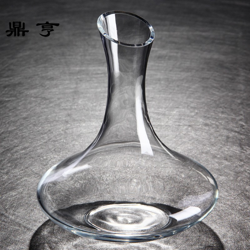 鼎亨新疆包邮哥 简约红酒杯套装带把斜口醒酒器无铅玻璃高脚葡萄