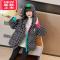 可莉允女童羽绒服2022新款轻薄冬装儿童时髦洋气短款棉服千鸟格免洗外套