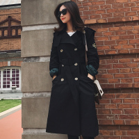 风衣女中长款女士新品韩版秋冬季宽松年轻学生收腰系带过膝外套潮