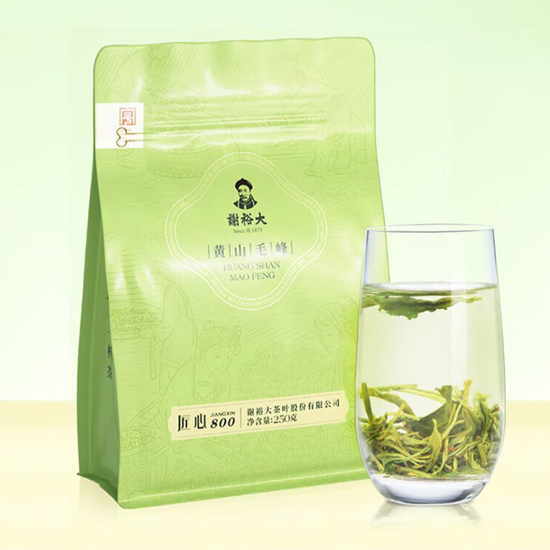 谢裕大绿茶雨前一级烘青绿茶黄山毛峰匠心800绿茶250g高清大图