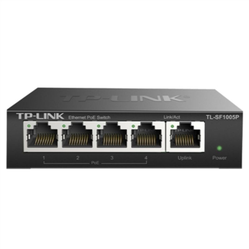 普联(TP-LINK) TL-SF1005P 5口百兆非网管以太网PoE供电交换机4口网线供电高清大图