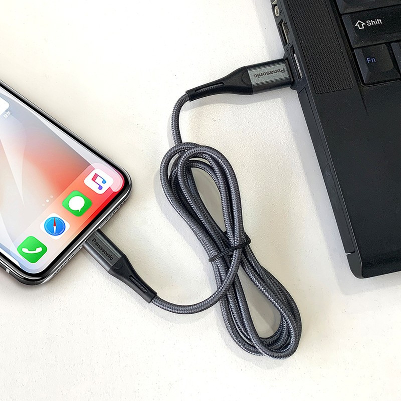 松下苹果转换游戏数据线材iPhone12/11Pro/XsMax/XR/X/ipad MFi认证 1米 高级编制线