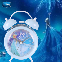 迪士尼(DISNEY)冰雪奇缘艾莎公主闹钟创意儿童静音小闹钟卡通夜光学生女床头钟女孩静音金属机械女童石英打铃懒人闹钟
