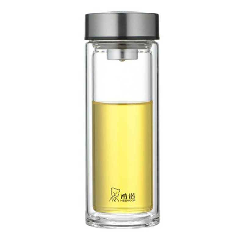 希诺 玻璃杯双层男女便携家用茶杯 XN-9302