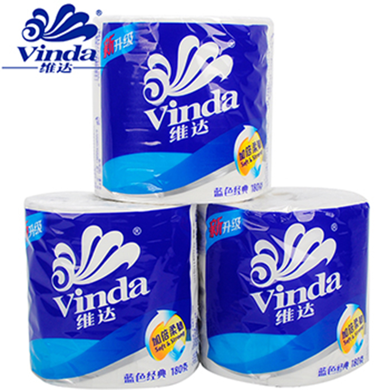 维达(Vinda) 维达卷纸 蓝色经典卷筒纸卫生纸4层180g*10卷厕所纸高清大图