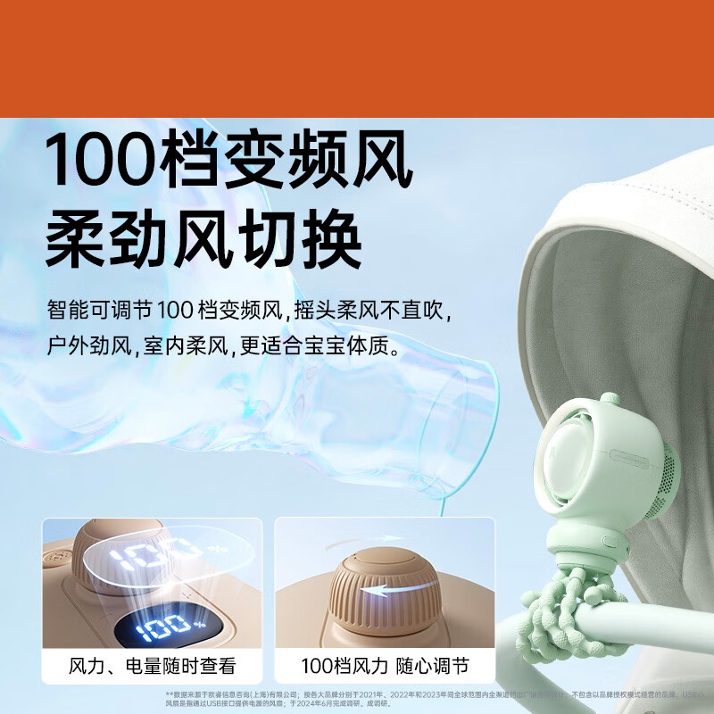 几素婴儿车风扇Stroller Fan Life2 S(5000mAh)大地棕高清大图