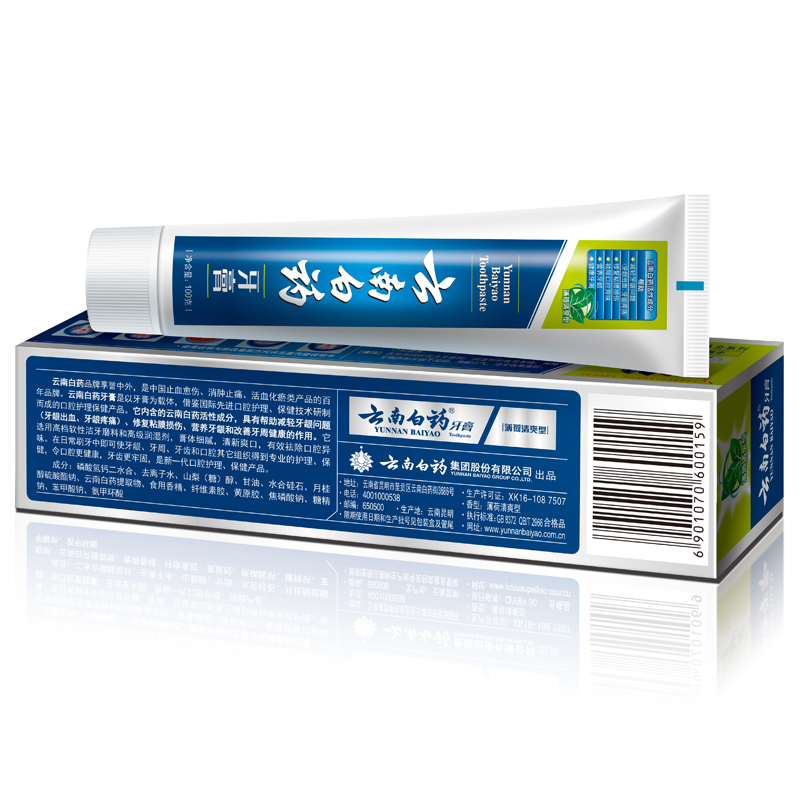 云南白药(YUNNAN BAIYAO)薄荷牙膏 100g/支 (QZZS)