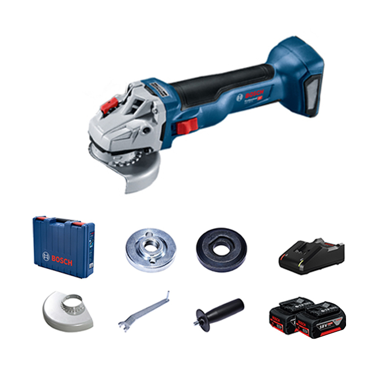 博世(BOSCH)GWS 18V-10 充电式智能角磨机切割机 锂电打磨机磨光机 (18V双电 无刷 100mm外径)