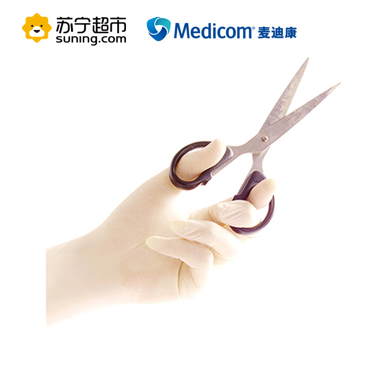 麦迪康(Medicom) 一次性手套加强加厚型 乳胶手套100只 通用皮肤护理 清洁养殖宠物修理专用(纱布绷带类)