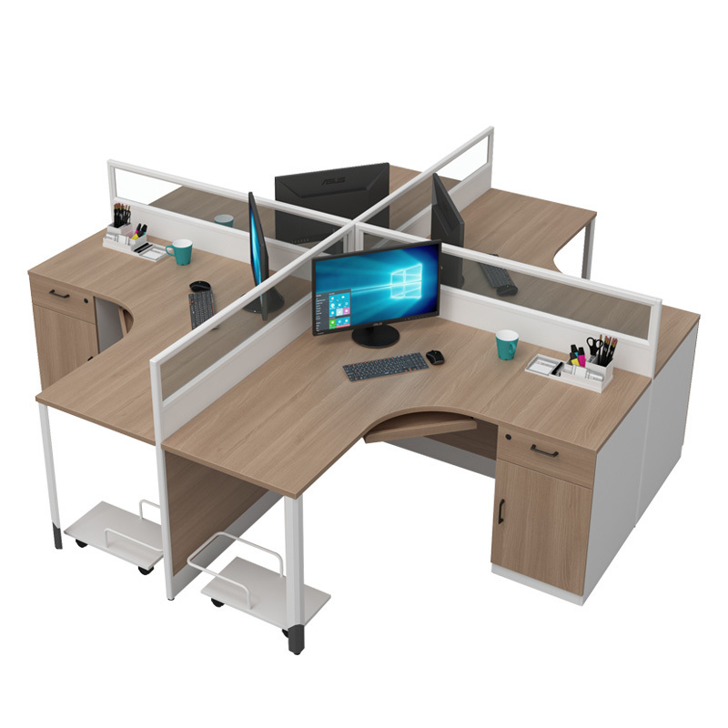 巴洛卡办公桌板式屏风职员桌28米四人屏风卡位办公桌电脑桌fl688n4