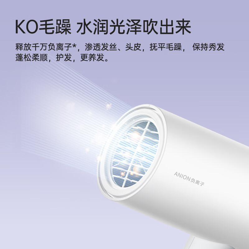 飞科高速电吹风机家用负离子护发大风力速干低音便携式宿舍用吹风 FH6276白色负离子护发1800W高清大图