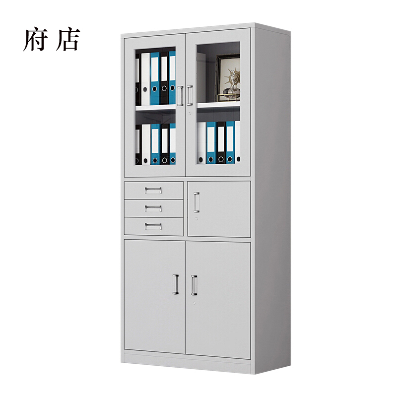 府店钢制文件柜档案柜财务凭证柜带锁储物柜铁皮柜书柜偏三内保文件柜