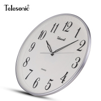 天王星(Telesonic)静音时钟餐厅创意立体花瓣显示家居卧室书房石英钟 时尚客厅挂钟 13英寸