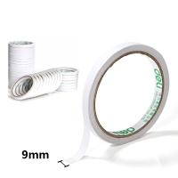得力(deli)高粘性棉纸双面胶带 9mm*10y(9.1m/卷) 12卷袋装 办公用品 30400