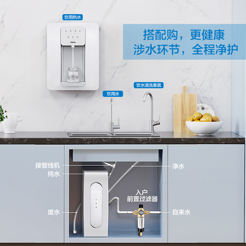 老板(Robam)净水器直饮1.5L/min无桶大流量双出水净水机J330