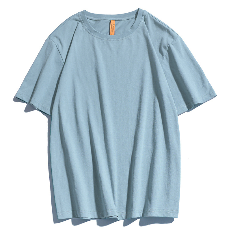 WOOG2005夏季潮牌纯色短袖男纯棉宽松t恤220g重磅不透圆领体恤