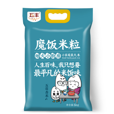 99.5元包邮  五丰 魔饭米粒 五常香米 5kg*5