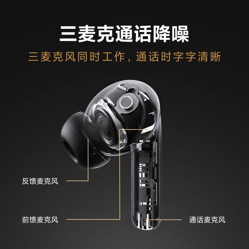 小米降噪耳机Pro FlipBuds Pro 三麦克通话降噪 支持无线充电 双设备智能连接 游戏低延时 快速充电长续航