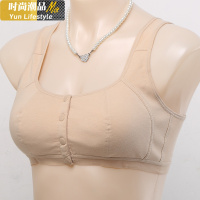 YUNWUXIN中老年人妈妈文胸女无钢圈前扣棉大码薄背心内衣老人棉布胸罩吊带