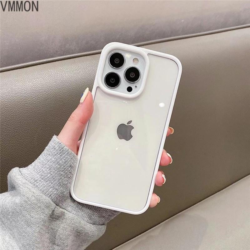 VMONN新款简约透明边框iphone13苹果12/11ProMax手机壳Xs/XR防摔7/8plus软壳保护套se全包高清大图