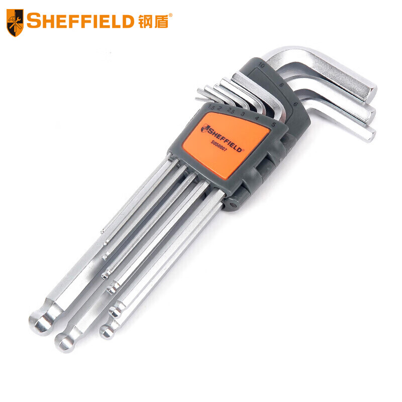 钢盾(SHEFFIELD) S050007 9件套公制加长球头内六角扳手【家用】