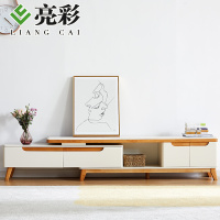 亮彩 现代简约大理石餐桌椅茶几电视柜组合小户型餐客厅可伸缩北欧茶几电视柜套装茶桌子视听柜地柜