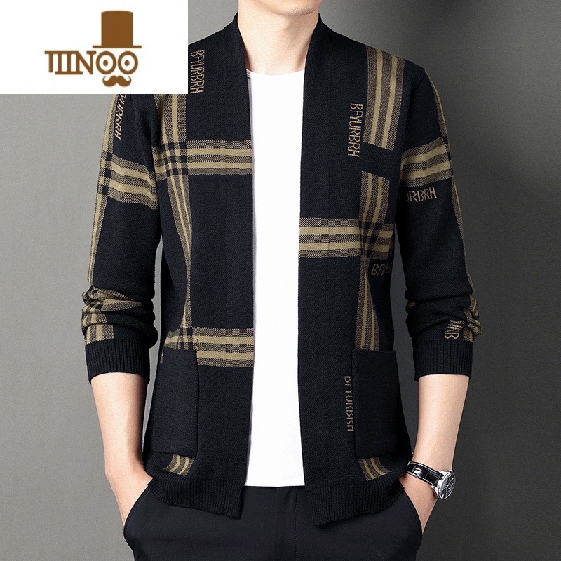 YANXU男士开衫春毛衣针织衫新款潮流休闲百搭青年外套上衣服高清大图