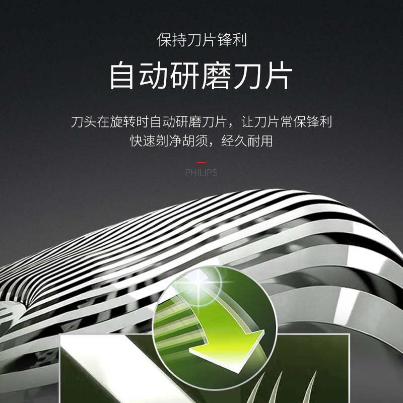 飞利浦(Philips) 电动剃须刀 刮胡刀 电须刀双刀头胡须刀 男士便携旅行式剃胡刀充电式须刨 PQ190/16