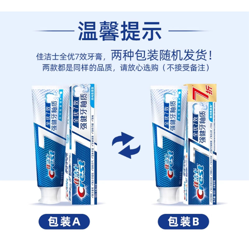 芳美达 佳洁士牙膏全优七效成人清新口气含氟 强健牙釉质180G+清新茶香180G+去牙渍健白180G 三支装高清大图