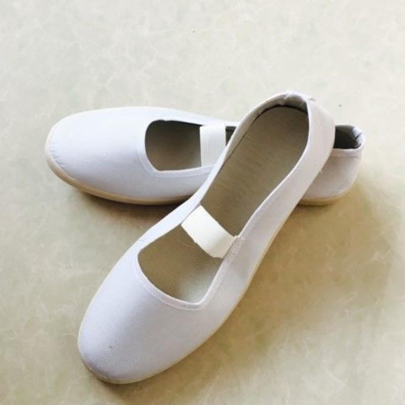 35白色粉底白一带布鞋土布白点护士鞋手工锦缎帆白帆布鞋大码鞋男