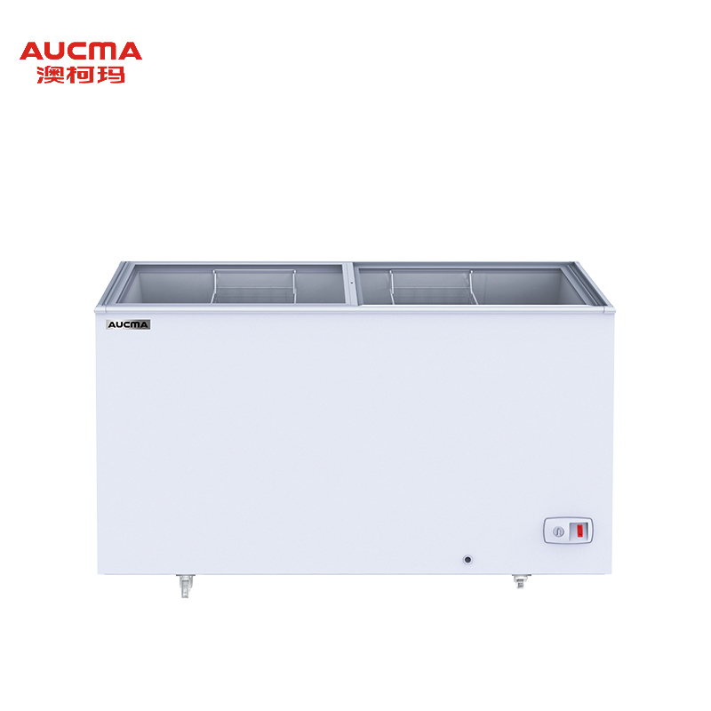 澳柯玛SDC-608冰柜商用冷柜雪糕柜卧式冷冻超市专用玻璃冰箱雪柜保鲜柜
