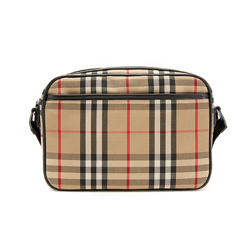 巴宝莉burberry格纹拼皮革斜挎包vintage经典格纹相机包吴亦凡同款