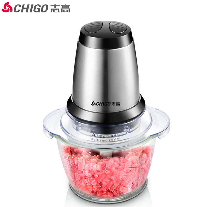 志高(CHIGO)绞肉机ZG-L805(1.2L)两档不锈钢机头加厚玻璃杯搅肉机搅拌机碎肉机料理机单刀
