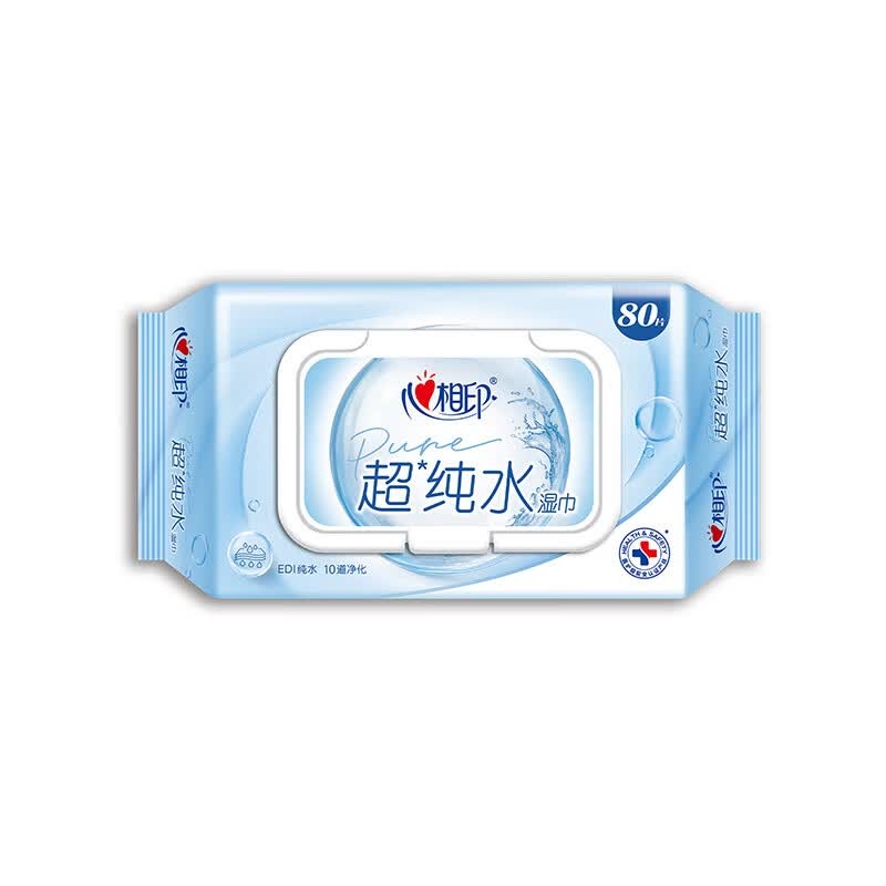 心相印 成人超纯水系列 80片装湿巾*3包 3XCC080(包装)高清大图