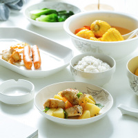 富昱景 陶瓷饭碗组合乔迁送礼实惠餐具套装家用餐具4个装