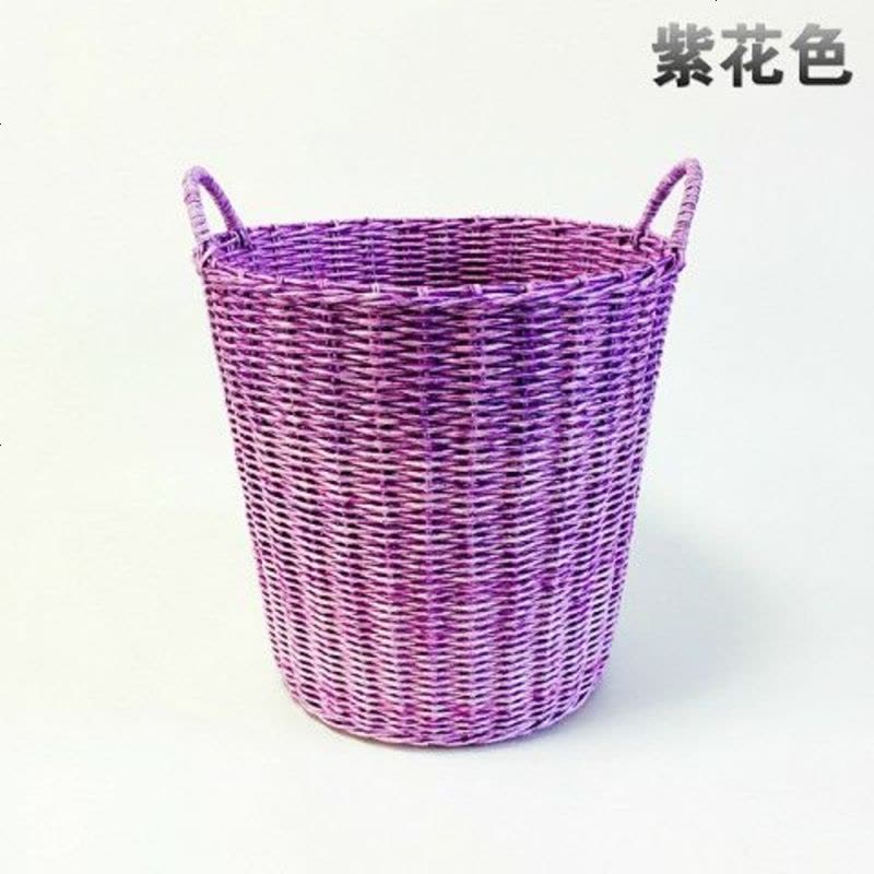 整理脏衣篮篓装置物篮栏搂箩脏衣桶篮丢脏衣筐大号匡放脏衣服收纳 出口XL特大号紫花色圆桶图片