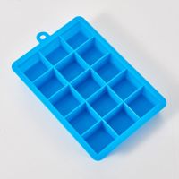 硅胶冰格家用带盖制冰盒宝宝辅食盒冰箱自制做冻冰块雪糕模具|浅蓝色 24无盖