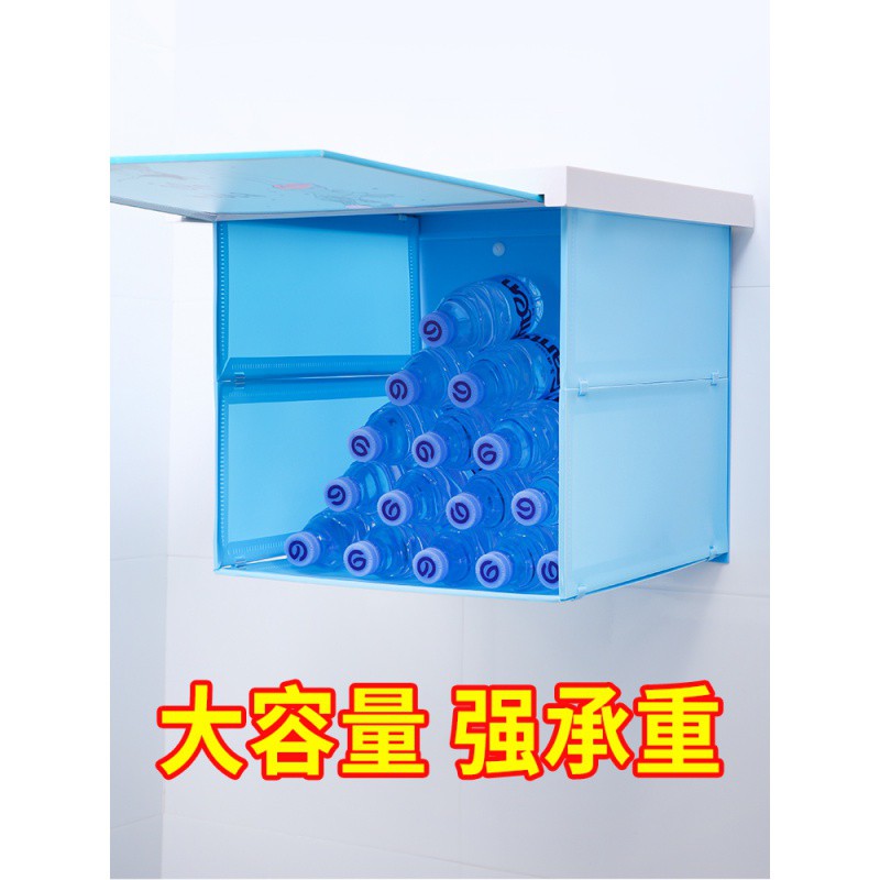 浴室置物架卫生间放衣服壁画储物柜家用折叠脏衣篮壁挂免打孔防水 三维工匠收纳柜高清大图
