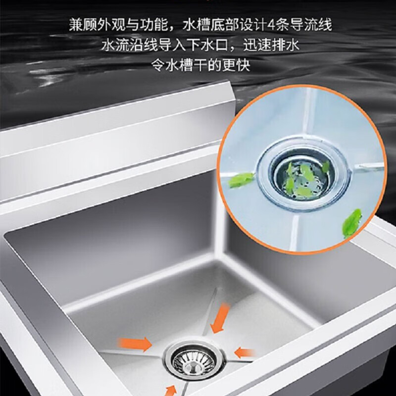 狼之吻 不锈钢商用多功能池沥水台水池水槽洗面盆洗衣槽洗菜盆双槽 120*60*80cm (起订量1套)