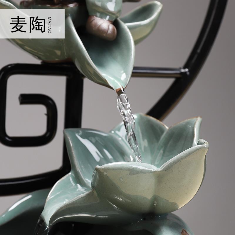 美帮汇禅意中式流水加湿喷泉摆件电视柜客厅办公室店铺开业礼品