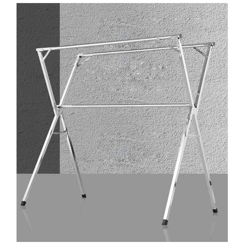 大卫不锈钢晾衣架折叠衣架落地阳台晾衣杆伸缩视频