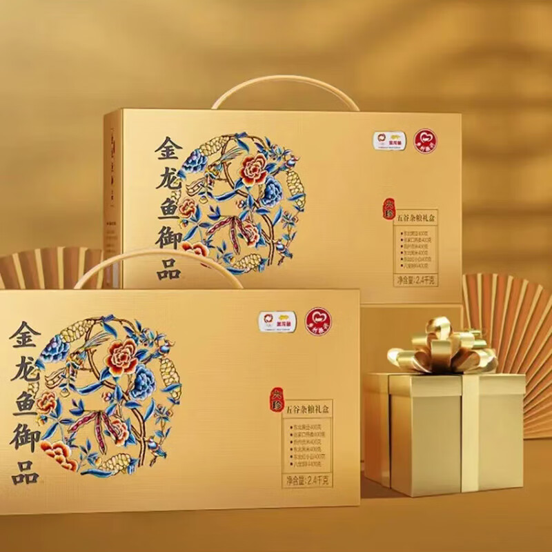 金龙鱼 御品六珍五谷杂粮礼盒400g*6袋/盒高清大图