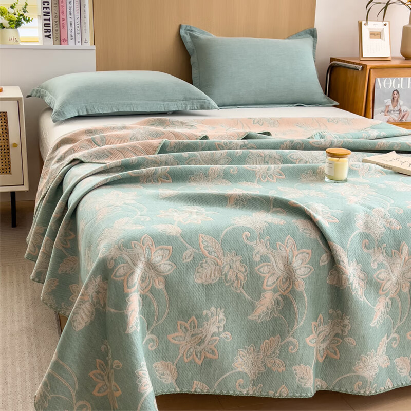 汉司家纺 HANSI-87 105*150cm 六层纱布午休毯(计价单位:条)薄荷绿高清大图