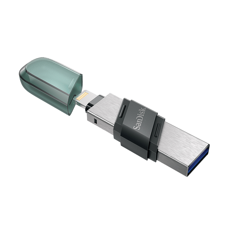 闪迪 (SanDisk)128GB苹果手机电脑U盘欢欣i享(豆蔻版)iPhone内存扩容USB3.0读90MB/s蓝黑色