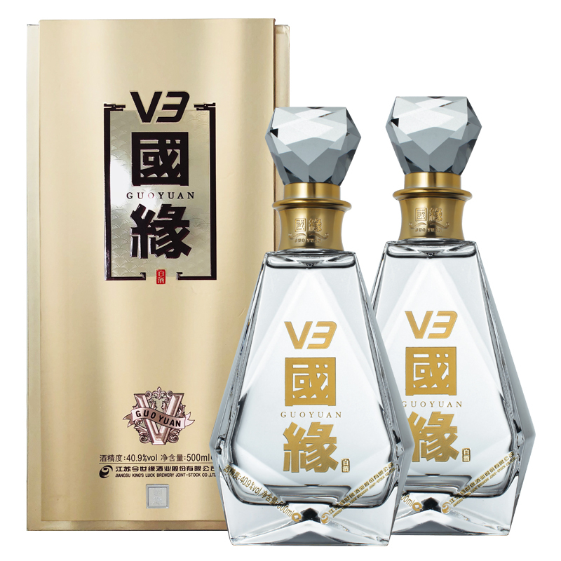 國缘 V3 幽雅醇厚型白酒/40.9度 500ML*4 整箱装