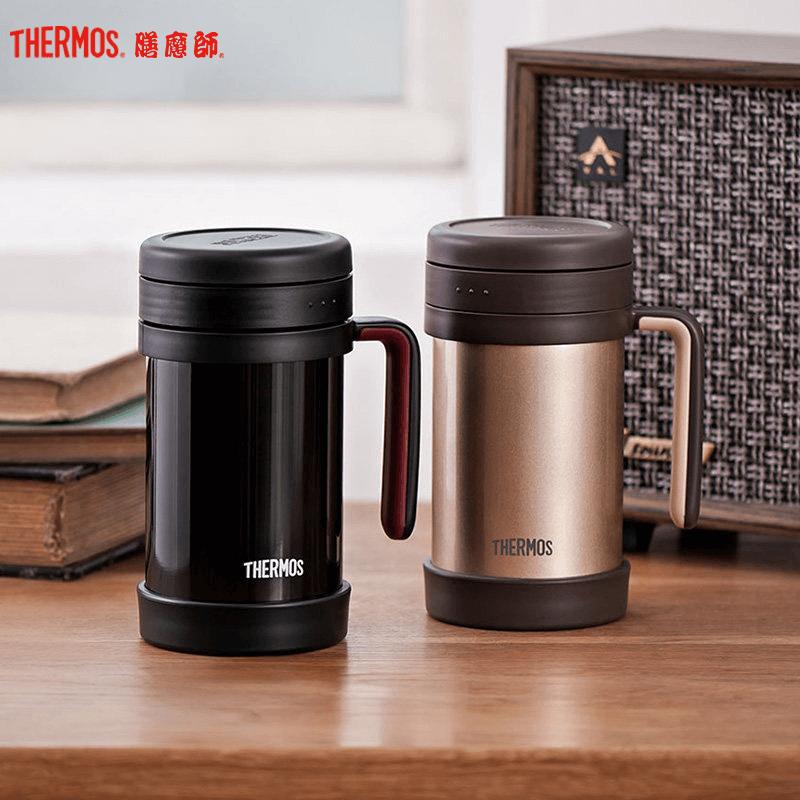 膳魔師(THERMOS)保温杯TCMF-500膳魔师办公杯304不锈钢500ML硅胶茶漏水杯茶杯办公杯长效保温便携/通用