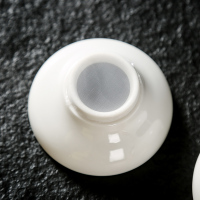 金镶玉 茶漏陶瓷茶叶过滤套组薄胎白瓷功夫茶具滤茶器 德化玉瓷猫耳