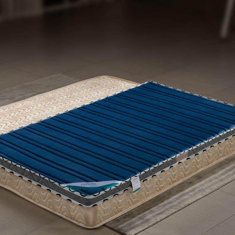 家柏饰(CORATED)椰棕床垫软垫 榻榻米垫子海绵双人家用乳胶垫学生宿舍单人 A款蓝【5cm椰棕+凉席】整体约8cm 90*190cm（20年不塌陷，冬夏两用）