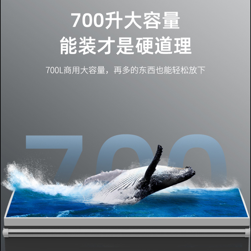 乐创(lecon)商用超市组合岛柜卧式冰柜超大容量冰箱冷冻柜保鲜双温展示柜 2100x870x880MM高清大图